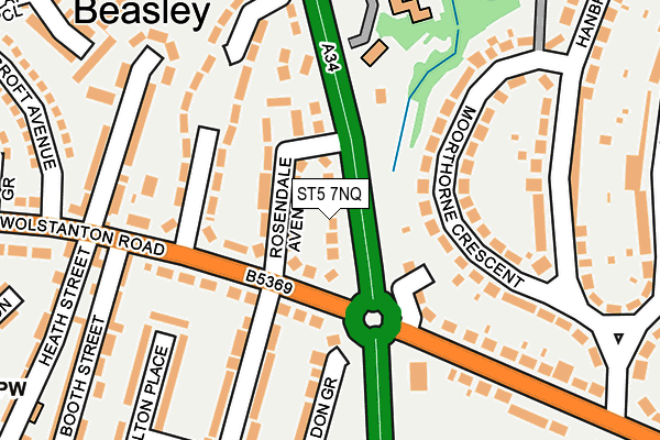 ST5 7NQ map - OS OpenMap – Local (Ordnance Survey)