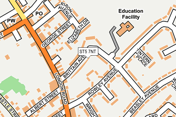 ST5 7NT map - OS OpenMap – Local (Ordnance Survey)