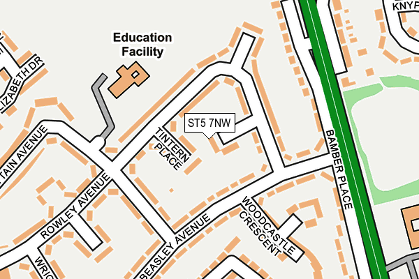 ST5 7NW map - OS OpenMap – Local (Ordnance Survey)