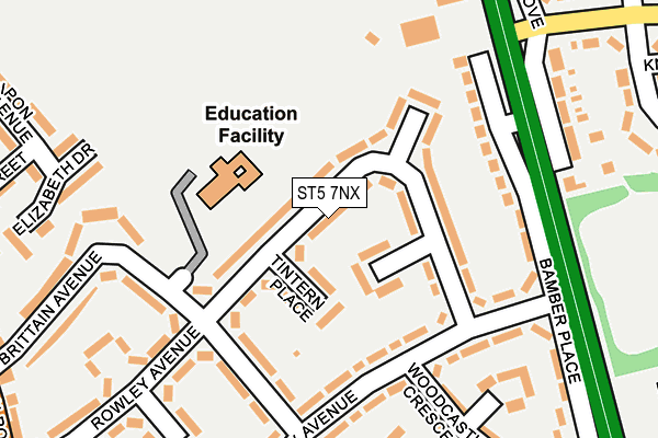 ST5 7NX map - OS OpenMap – Local (Ordnance Survey)