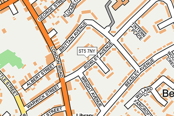 ST5 7NY map - OS OpenMap – Local (Ordnance Survey)