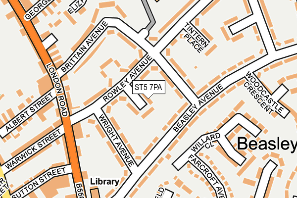ST5 7PA map - OS OpenMap – Local (Ordnance Survey)