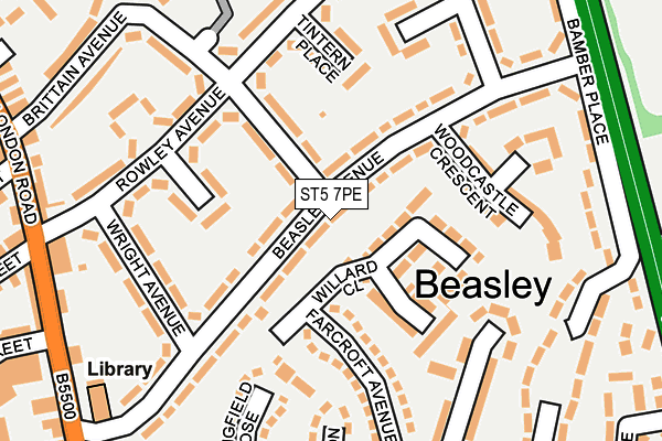 ST5 7PE map - OS OpenMap – Local (Ordnance Survey)