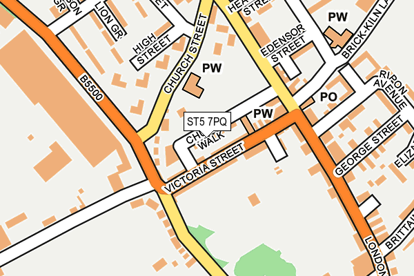 ST5 7PQ map - OS OpenMap – Local (Ordnance Survey)