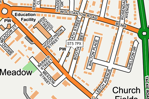 ST5 7PX map - OS OpenMap – Local (Ordnance Survey)