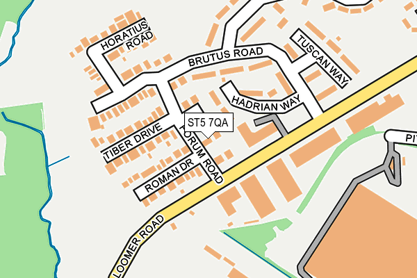 ST5 7QA map - OS OpenMap – Local (Ordnance Survey)