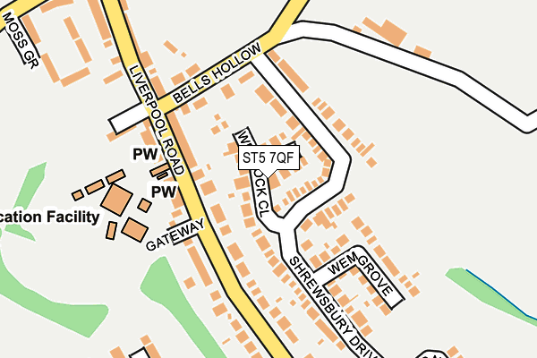 ST5 7QF map - OS OpenMap – Local (Ordnance Survey)