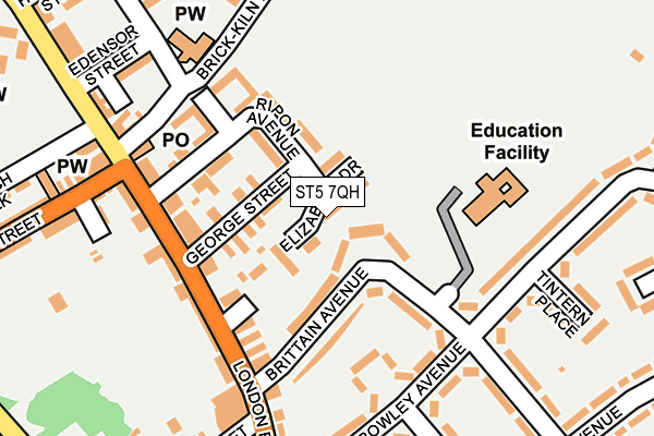 ST5 7QH map - OS OpenMap – Local (Ordnance Survey)