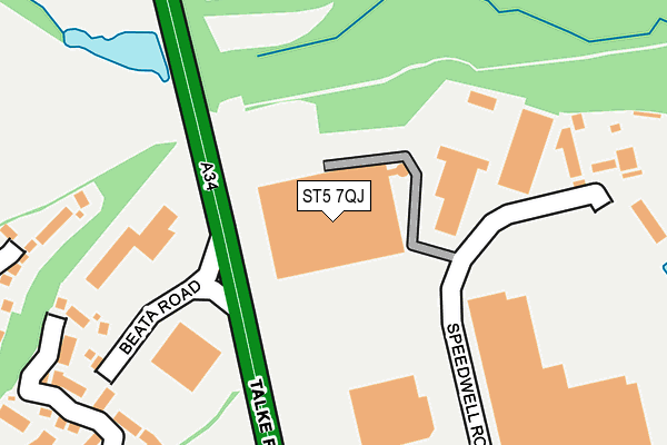 ST5 7QJ map - OS OpenMap – Local (Ordnance Survey)