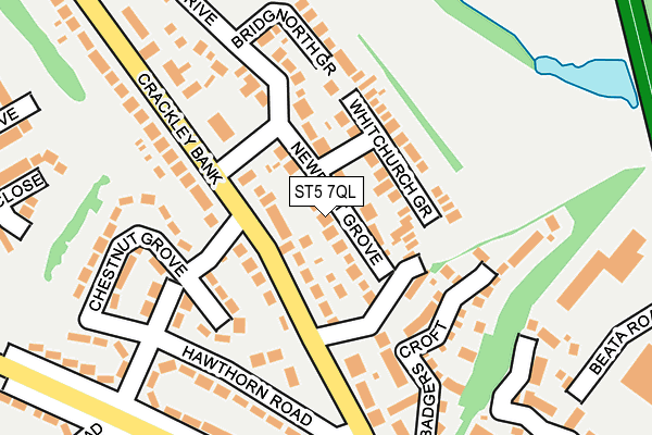 ST5 7QL map - OS OpenMap – Local (Ordnance Survey)