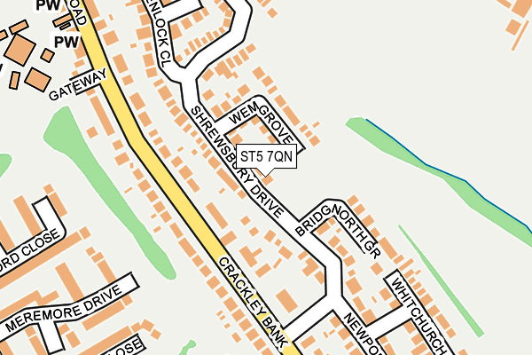 ST5 7QN map - OS OpenMap – Local (Ordnance Survey)