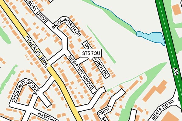 ST5 7QU map - OS OpenMap – Local (Ordnance Survey)