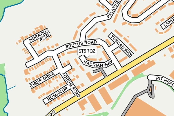 ST5 7QZ map - OS OpenMap – Local (Ordnance Survey)