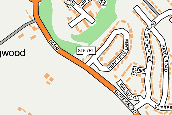 ST5 7RL map - OS OpenMap – Local (Ordnance Survey)