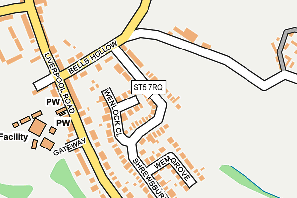ST5 7RQ map - OS OpenMap – Local (Ordnance Survey)