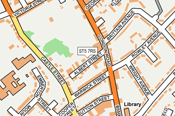 ST5 7RS map - OS OpenMap – Local (Ordnance Survey)