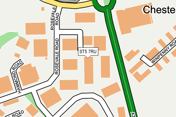ST5 7RU map - OS OpenMap – Local (Ordnance Survey)