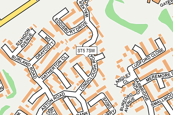 ST5 7SW map - OS OpenMap – Local (Ordnance Survey)