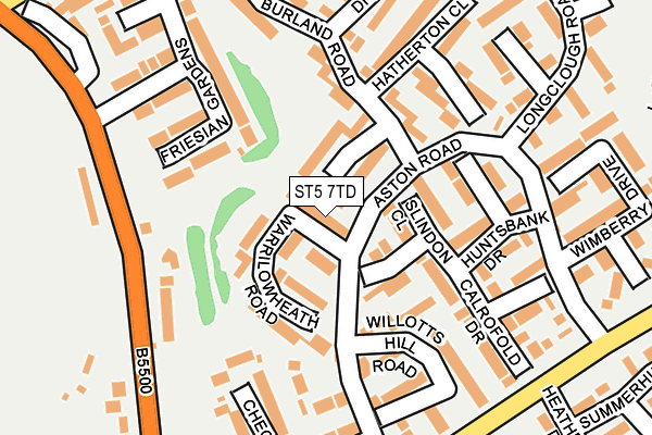 ST5 7TD map - OS OpenMap – Local (Ordnance Survey)