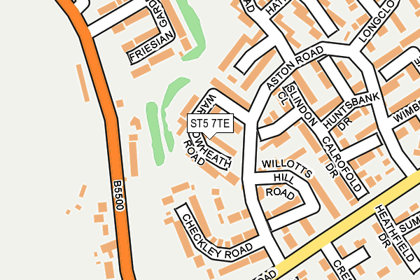 ST5 7TE map - OS OpenMap – Local (Ordnance Survey)