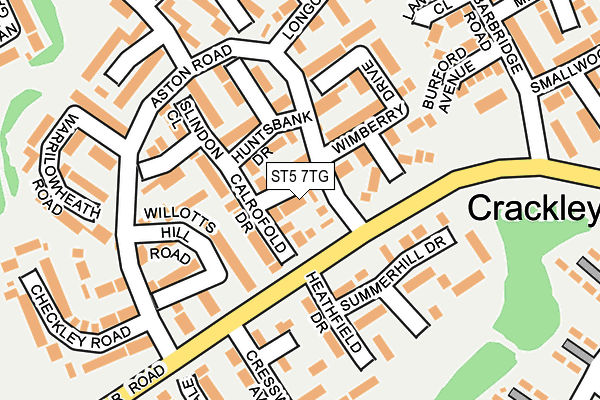 ST5 7TG map - OS OpenMap – Local (Ordnance Survey)