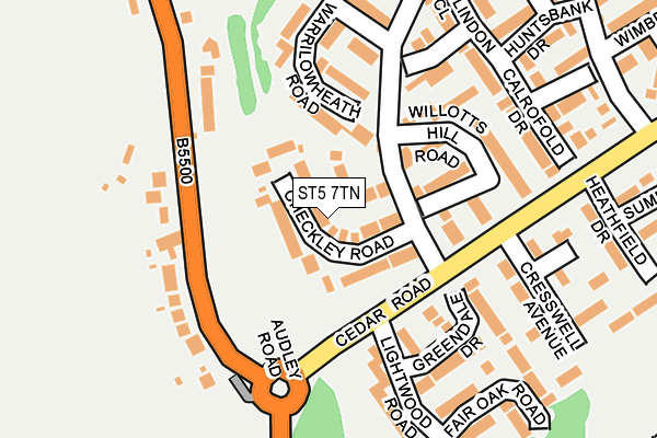 ST5 7TN map - OS OpenMap – Local (Ordnance Survey)