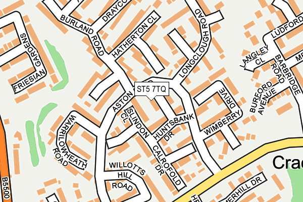 ST5 7TQ map - OS OpenMap – Local (Ordnance Survey)