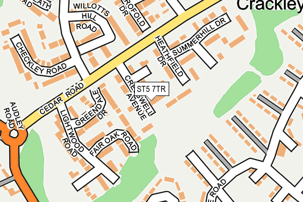 ST5 7TR map - OS OpenMap – Local (Ordnance Survey)