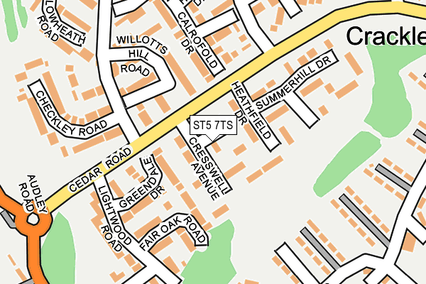 ST5 7TS map - OS OpenMap – Local (Ordnance Survey)