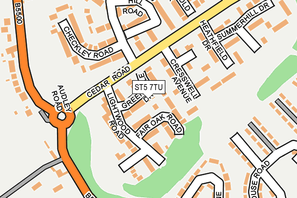 ST5 7TU map - OS OpenMap – Local (Ordnance Survey)