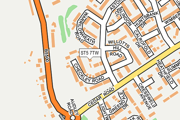 ST5 7TW map - OS OpenMap – Local (Ordnance Survey)