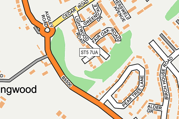 ST5 7UA map - OS OpenMap – Local (Ordnance Survey)