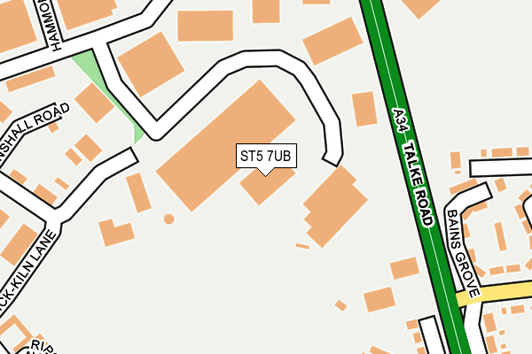 ST5 7UB map - OS OpenMap – Local (Ordnance Survey)