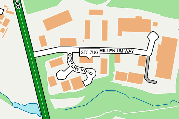 ST5 7UG map - OS OpenMap – Local (Ordnance Survey)