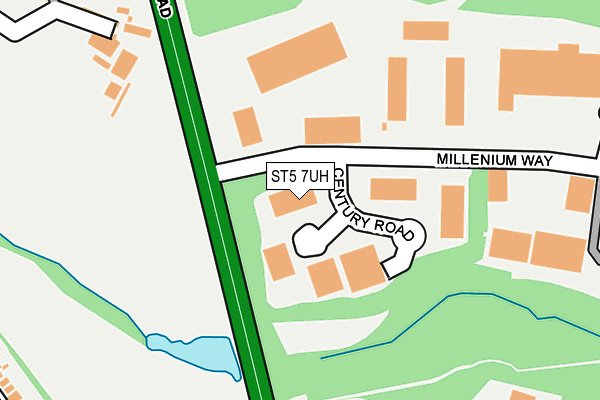ST5 7UH map - OS OpenMap – Local (Ordnance Survey)