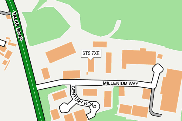 ST5 7XE map - OS OpenMap – Local (Ordnance Survey)