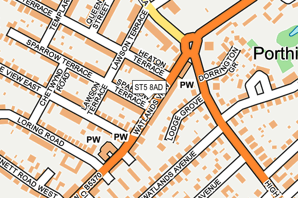 ST5 8AD map - OS OpenMap – Local (Ordnance Survey)