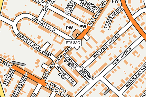 ST5 8AG map - OS OpenMap – Local (Ordnance Survey)