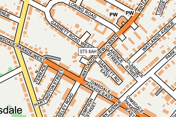 ST5 8AH map - OS OpenMap – Local (Ordnance Survey)