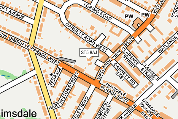 ST5 8AJ map - OS OpenMap – Local (Ordnance Survey)