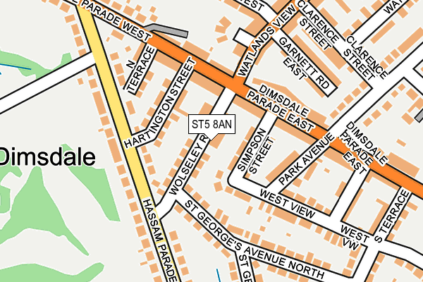 ST5 8AN map - OS OpenMap – Local (Ordnance Survey)