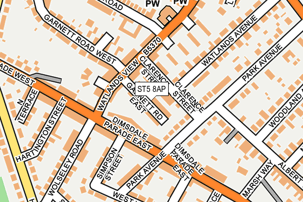 ST5 8AP map - OS OpenMap – Local (Ordnance Survey)