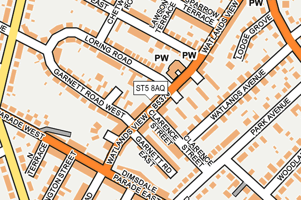 ST5 8AQ map - OS OpenMap – Local (Ordnance Survey)