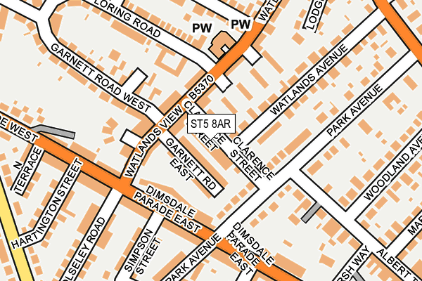 ST5 8AR map - OS OpenMap – Local (Ordnance Survey)