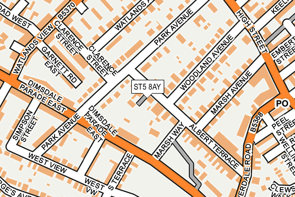 ST5 8AY map - OS OpenMap – Local (Ordnance Survey)