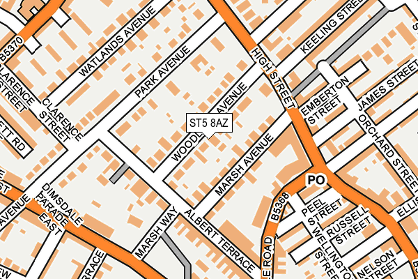 ST5 8AZ map - OS OpenMap – Local (Ordnance Survey)