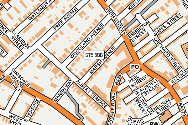 ST5 8BB map - OS OpenMap – Local (Ordnance Survey)