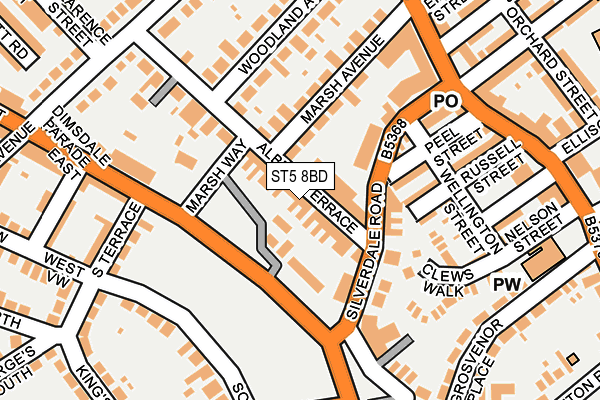 ST5 8BD map - OS OpenMap – Local (Ordnance Survey)