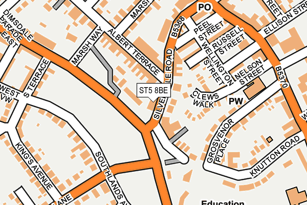 ST5 8BE map - OS OpenMap – Local (Ordnance Survey)