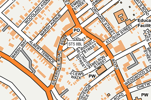 ST5 8BL map - OS OpenMap – Local (Ordnance Survey)